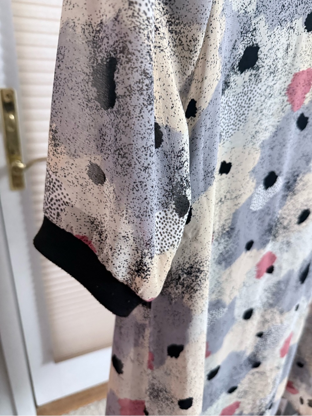 Abstract water color print dress Danish brand Numph tunic shift midi (36) small - Picture 4 of 13